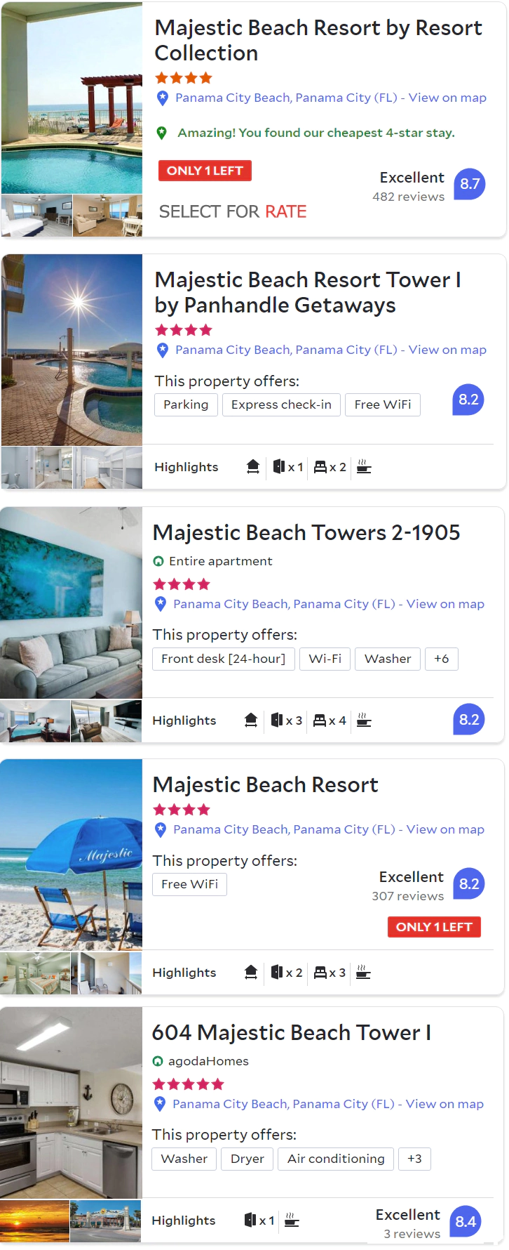 The Majestic Resort and Towers Panama City Beach Florida